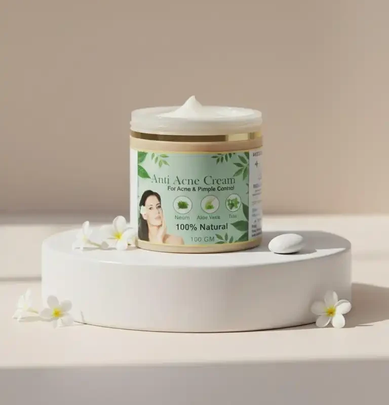 Clear Skin Naturally – Herbal Anti-Acne Cream with Neem, Aloe & Tulsi